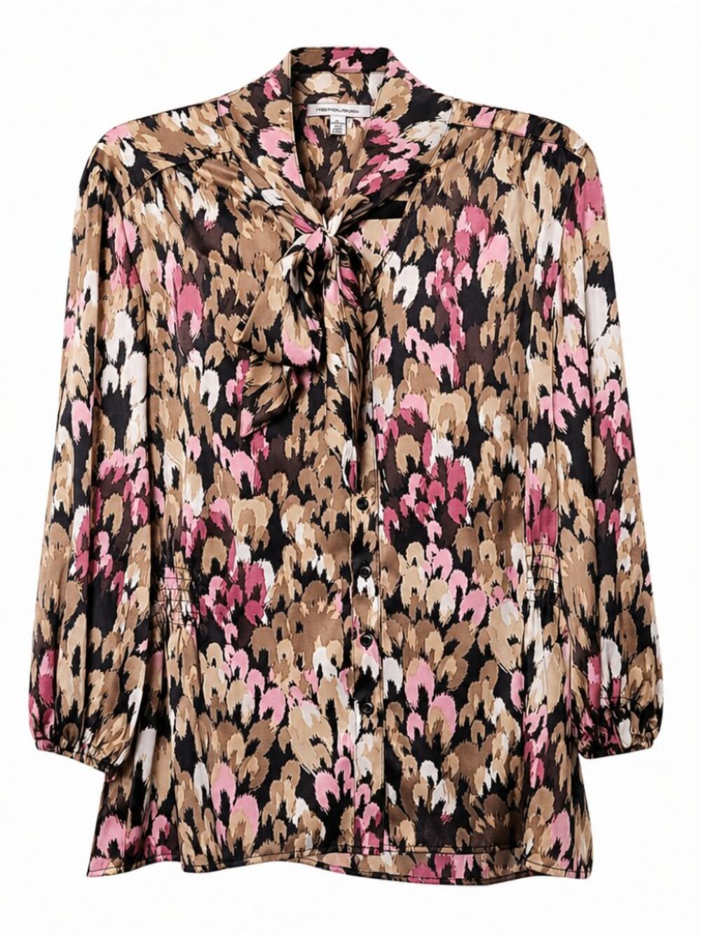JM Collection Workplace Siren Office NWT size 16 abstract tie neck blouse